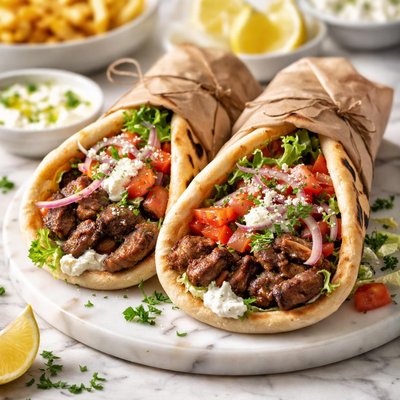 Image of South Aussie Lamb Yiros or Gyros Souvlaki Kebabs Doner Kabab