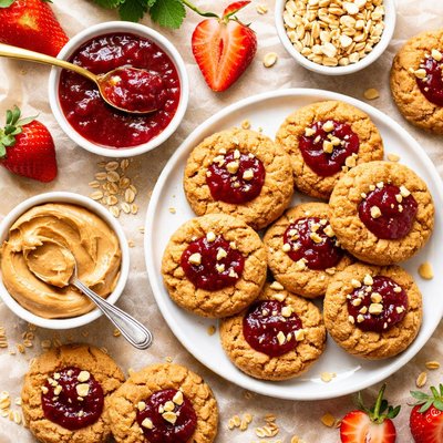 Image of South Beach Diet Peanut Butter Jelly Cookies