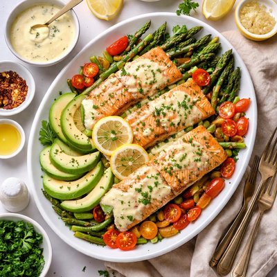 Image of South Beach Salmon with Creamy Lemon Sauce Low Carb