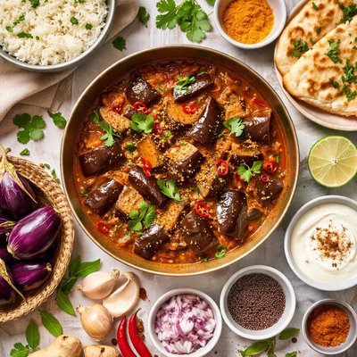 Image of South Indian Eggplant Aubergine Curry