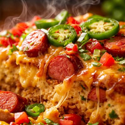 Image of South of the Border Hot Dog Tamale Pie