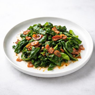 Image of Southern Greens with Hot Bacon Vinaigrette