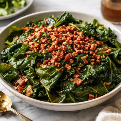 Image of Southern Greens with Warm Pecan Dressing