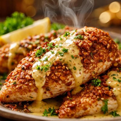 Image of Southern Pecan Crusted Chicken with Mustard Sauce