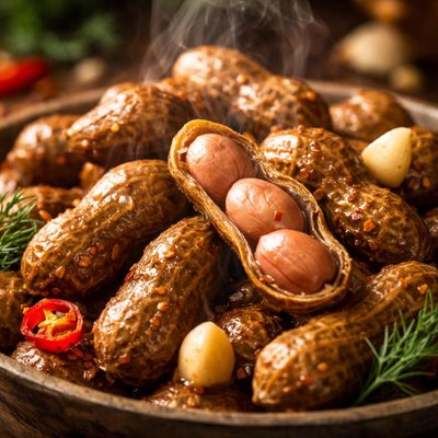 Image of Cacahuates hervidos al estilo sureño con bajo contenido de sodio