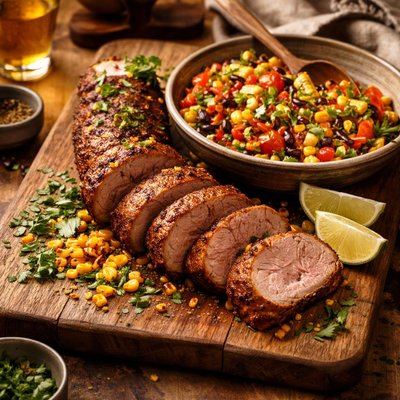 Image of Southerwestern Pork Tenderloin with Corn Salad