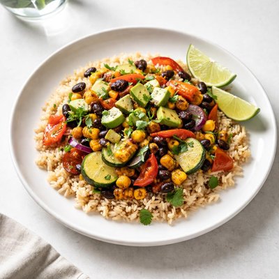 Image of Southwest Veggies Over Brown Rice