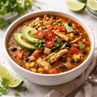 Image of Southwestern Chicken and Bean Soup Crock Pot