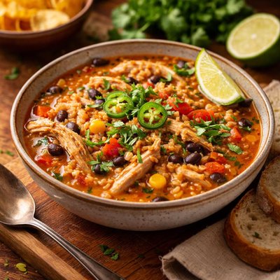 Image of Southwestern Chicken Barley Soup