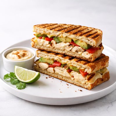 Image of Southwestern Chicken Panini with Lime Chipotle Mayonnaise