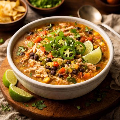 Image of Southwestern Chicken Rice Soup Low Fat and My Way