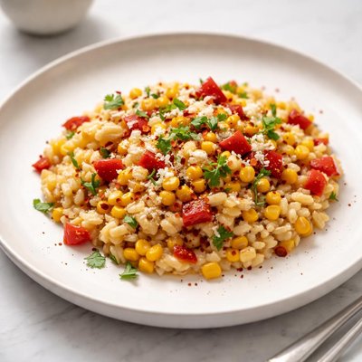 Image of Southwestern Risotto with Corn and Roasted Red Pepper