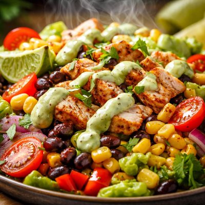Image of Southwestern Salad with Avocado Lime Dressing