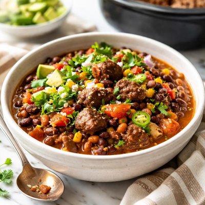 Image of Southwestern Steak and Beans Crock Pot