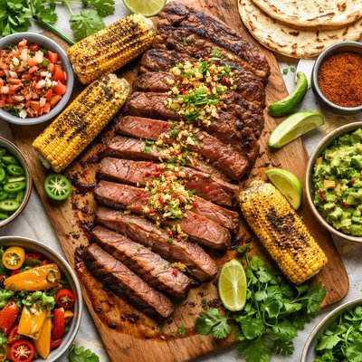 Image of Southwestern Style London Broil with Chili Butter