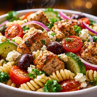 Image of Souvlaki Chicken Pasta Salad