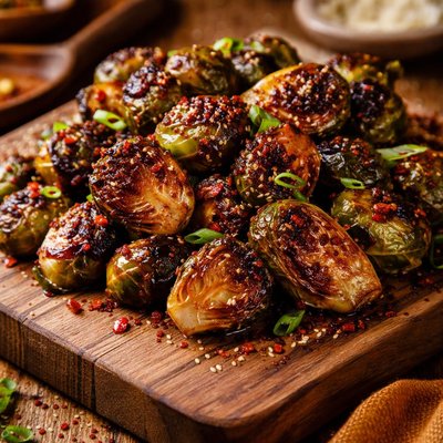 Image of Soy and Sriracha Glazed Brussels Sprouts