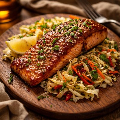 Image of Soy Ginger Salmon with Napa Sesame Slaw