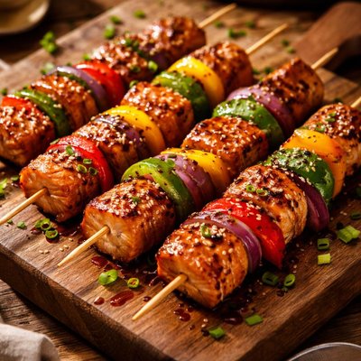 Image of Soy Glazed Salmon Kabobs