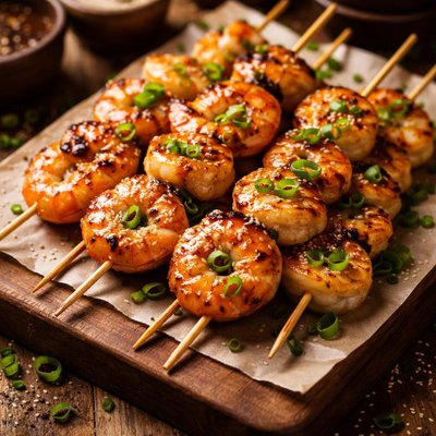 Image of Soy Wasabi Shrimp and Scallop Skewers Weight Watchers