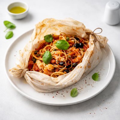 Image of Spaghetti Al Cartoccio Spag Cooked in a Bag