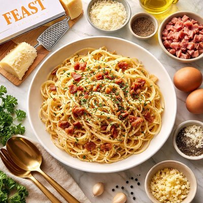 Image of Spaghetti Alla Carbonara from Feast Cookbook