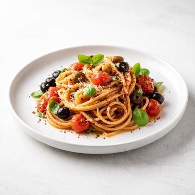 Image of Spaghetti Alle Olive E Pomodoro