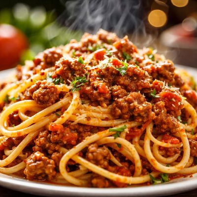 Image of Spaghetti and Meat Sauce Alton Brown