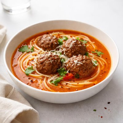 Image of Spaghetti and Meatball Soup