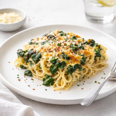 Image of Spaghetti and Spinach Casserole