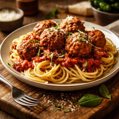 Image of Spaghetti and Turkey Meatballs