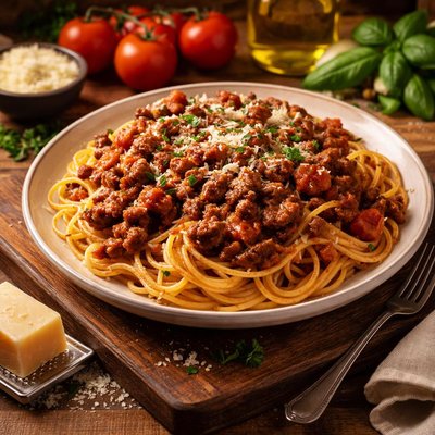 Image of Spaghetti Bolognese Sauce Beef and Italian Sausage