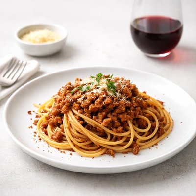 Image of Spaghetti Bolognese with Red Wine