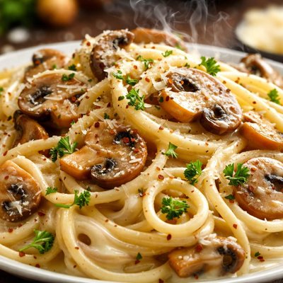 Image of Spaghetti Mushroom Alfredo