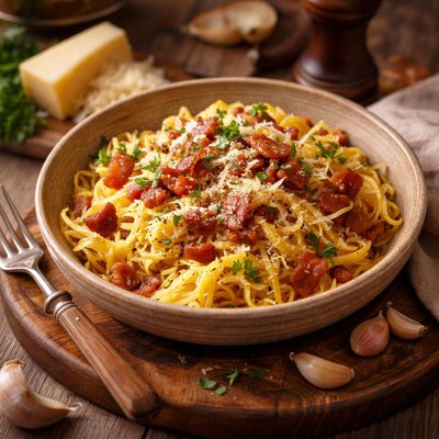 Image of Spaghetti Squash Carbonara Diabetic