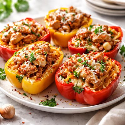 Image of Spaghetti Squash Stuffed Bell Peppers