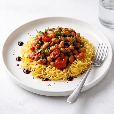 Image of Spaghetti Squash with Balsamic Beans