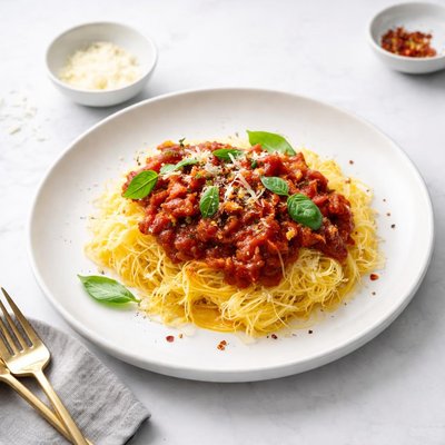 Image of Spaghetti Squash with Roasted Roma Tomato Sauce