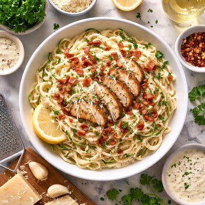 Image of Vegan Spaghetti with Cream Sauce