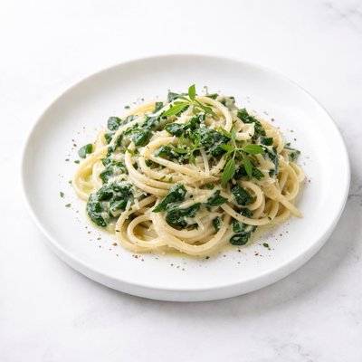 Image of Spaghetti with Creamy Spinach and Tarragon