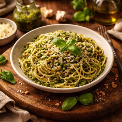 Image of Vegan Spaghetti with Pesto
