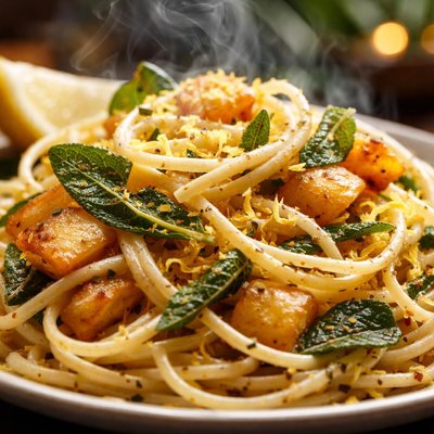 Image of Spaghetti with Potato Sage and Lemon