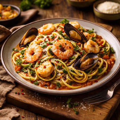 Image of Whole30 Spaghetti with Seafood