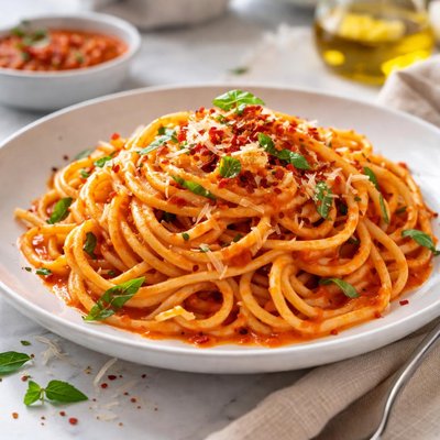 Image of Spaghetti with Sweet Red Pepper Sauce