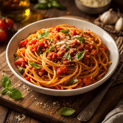 Image of Spaghetti with Tomato Garlic Sauce