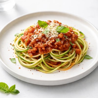 Image of Vegan Spaghetti with Tomato Sauce and Cheese