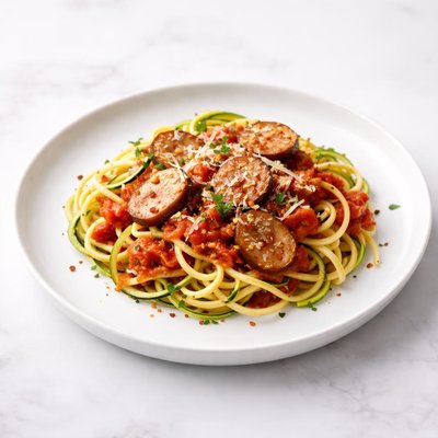 Image of Whole30 Spaghetti with Tomato Sauce and Sausage