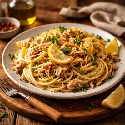 Image of Spaghetti with Tuna and Lemon