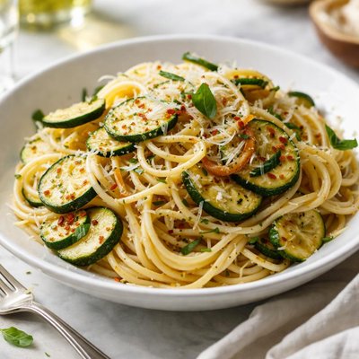 Image of Spaghetti with Zucchini and Garlic