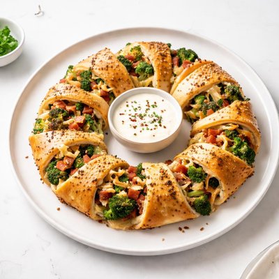 Image of Spam Broccoli Cheese Wreath